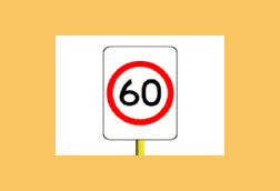 60 km/h speed limit sign