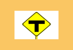 T-intersection warning sign