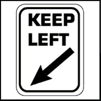 Keep left sign