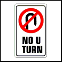 No U-turn sign