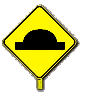 Hump ahead warning sign