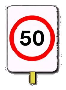 50 km/h speed limit sign