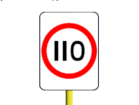 110 km/h speed limit sign