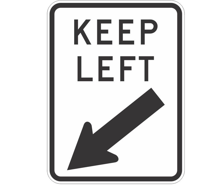 Keep left sign