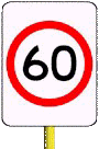 60 km/h speed limit sign