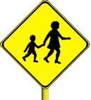 Children crossing warning sign