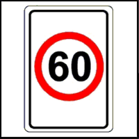 60 km/h speed limit sign